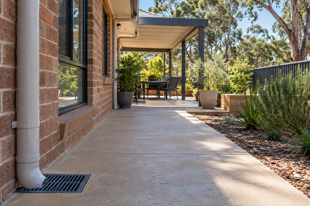 Illustrative photo for Concrete paths, patios and alfresco slabs